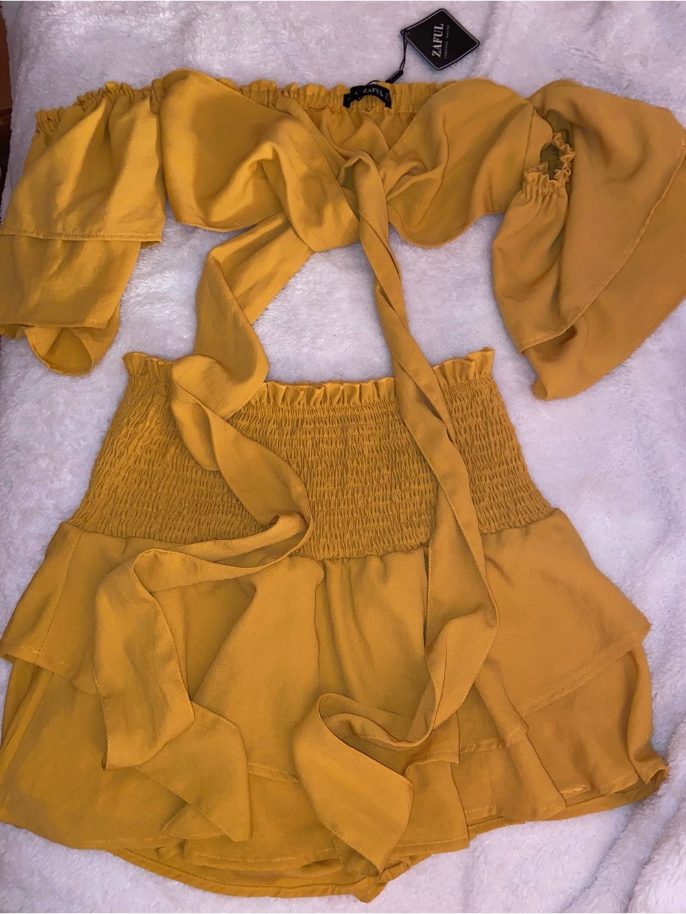 Zaful Yellow Top and Skirt Set